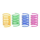 Maxbell 4Pieces Cat Spring Toy Plastic Colorful Coil Spiral Springs for Kittens Cat