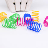 Maxbell 4Pieces Cat Spring Toy Plastic Colorful Coil Spiral Springs for Kittens Cat