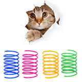 Maxbell 4Pieces Cat Spring Toy Plastic Colorful Coil Spiral Springs for Kittens Cat