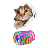 Maxbell 4Pieces Cat Spring Toy Plastic Colorful Coil Spiral Springs for Kittens Cat