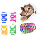 Maxbell 4Pieces Cat Spring Toy Plastic Colorful Coil Spiral Springs for Kittens Cat