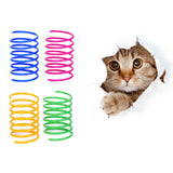 Maxbell 4Pieces Cat Spring Toy Plastic Colorful Coil Spiral Springs for Kittens Cat