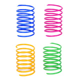 Maxbell 4Pieces Cat Spring Toy Plastic Colorful Coil Spiral Springs for Kittens Cat