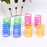 Maxbell 4Pieces Cat Spring Toy Plastic Colorful Coil Spiral Springs for Kittens Cat