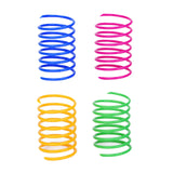 Maxbell 4Pieces Cat Spring Toy Plastic Colorful Coil Spiral Springs for Kittens Cat