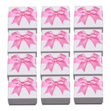 Maxbell Pack of 12 Earring Square Paper Jewelry Gifts Boxes Weddings  Pink