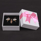 Maxbell Pack of 12 Earring Square Paper Jewelry Gifts Boxes Weddings  Pink