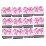 Maxbell Pack of 12 Earring Square Paper Jewelry Gifts Boxes Weddings  Pink