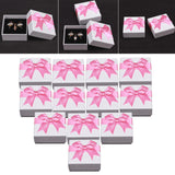 Maxbell Pack of 12 Earring Square Paper Jewelry Gifts Boxes Weddings  Pink