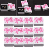 Maxbell Pack of 12 Earring Square Paper Jewelry Gifts Boxes Weddings  Pink