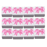 Maxbell Pack of 12 Earring Square Paper Jewelry Gifts Boxes Weddings  Pink