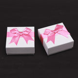 Maxbell Pack of 12 Earring Square Paper Jewelry Gifts Boxes Weddings  Pink