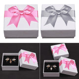 Maxbell Pack of 12 Earring Square Paper Jewelry Gifts Boxes Weddings  Pink