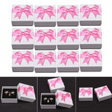 Maxbell Pack of 12 Earring Square Paper Jewelry Gifts Boxes Weddings  Pink