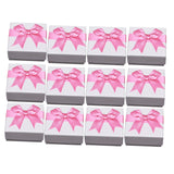 Maxbell Pack of 12 Earring Square Paper Jewelry Gifts Boxes Weddings  Pink