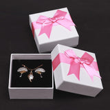 Maxbell Pack of 12 Earring Square Paper Jewelry Gifts Boxes Weddings  Pink