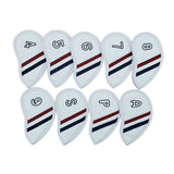 Maxbell 9 Pieces PU Leather Golf Iron Head Cover Set Protector  White