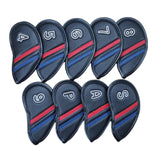 Maxbell 9 Pieces PU Leather Golf Iron Head Cover Set Protector  Black