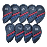 Maxbell 9 Pieces PU Leather Golf Iron Head Cover Set Protector  Black