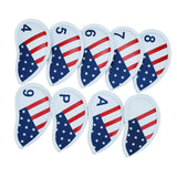 Maxbell 9 Pieces PU Leather Golf Iron Head Cover Set Protector  American Flag