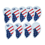 Maxbell 9 Pieces PU Leather Golf Iron Head Cover Set Protector  American Flag