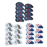 Maxbell 9 Pieces PU Leather Golf Iron Head Cover Set Protector  American Flag