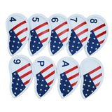 Maxbell 9 Pieces PU Leather Golf Iron Head Cover Set Protector  American Flag