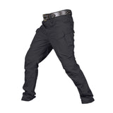 Mens Streetwear Casual Cargo Work Pants Amy Trousers Multi Pockets Black_L