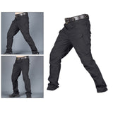 Mens Streetwear Casual Cargo Work Pants Amy Trousers Multi Pockets Black_S