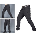 Mens Streetwear Casual Cargo Work Pants Amy Trousers Multi Pockets Black_L