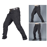 Mens Streetwear Casual Cargo Work Pants Amy Trousers Multi Pockets Black_L