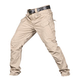 Mens Streetwear Casual Cargo Work Pants Amy Trousers Multi Pockets Khaki_M