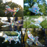 Maxbell 4x Window Stickers Prism Static Cling for Birds Strikes Decoration Cat