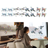Maxbell 4x Window Stickers Prism Static Cling for Birds Strikes Decoration Cat