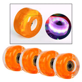 Maxbell 4Pcs LED Light up Glow in the Night Wheels for Skateboard Longboard Orange