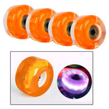 Maxbell 4Pcs LED Light up Glow in the Night Wheels for Skateboard Longboard Orange