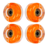 Maxbell 4Pcs LED Light up Glow in the Night Wheels for Skateboard Longboard Orange