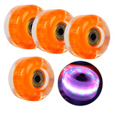 Maxbell 4Pcs LED Light up Glow in the Night Wheels for Skateboard Longboard Orange