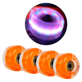 Maxbell 4Pcs LED Light up Glow in the Night Wheels for Skateboard Longboard Orange