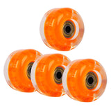 Maxbell 4Pcs LED Light up Glow in the Night Wheels for Skateboard Longboard Orange