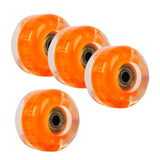 Maxbell 4Pcs LED Light up Glow in the Night Wheels for Skateboard Longboard Orange