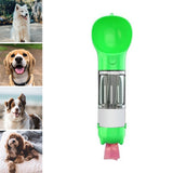 Maxbell 4 In 1 Dog Water Bottle Dispenser Bowl Feeder For Walking Hiking Green