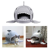 Maxbell Shark Dog Beds Small Medium Cat Pet Warm Comfy Plush Mat Cave Kennel Grey M