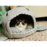 Maxbell Shark Dog Beds Small Medium Cat Pet Warm Comfy Plush Mat Cave Kennel Grey M