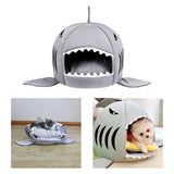 Maxbell Shark Dog Beds Small Medium Cat Pet Warm Comfy Plush Mat Cave Kennel Grey M