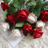 Maxbell Elegant Artificial Flowers Rosaceae Rose Bouquet Decoration Bright Red