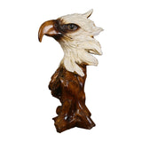 Maxbell Imitation Wood Animal Head Statue Decoration Office Desktop Wine Sculpture eagle