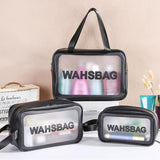 Maxbell Waterproof Travel Bag Transparent Makeup Toiletry Clear Wash Pouch Black M