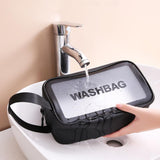 Maxbell Waterproof Travel Bag Transparent Makeup Toiletry Clear Wash Pouch Black M