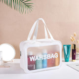 Maxbell Waterproof Travel Bag Transparent Makeup Toiletry Clear Wash Pouch White L